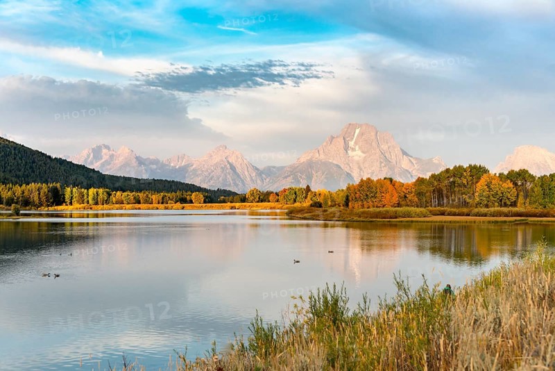 Mount Moran reflected in Snake River