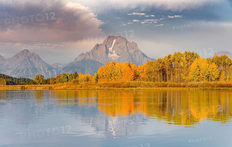 Mount Moran reflected in Snake River