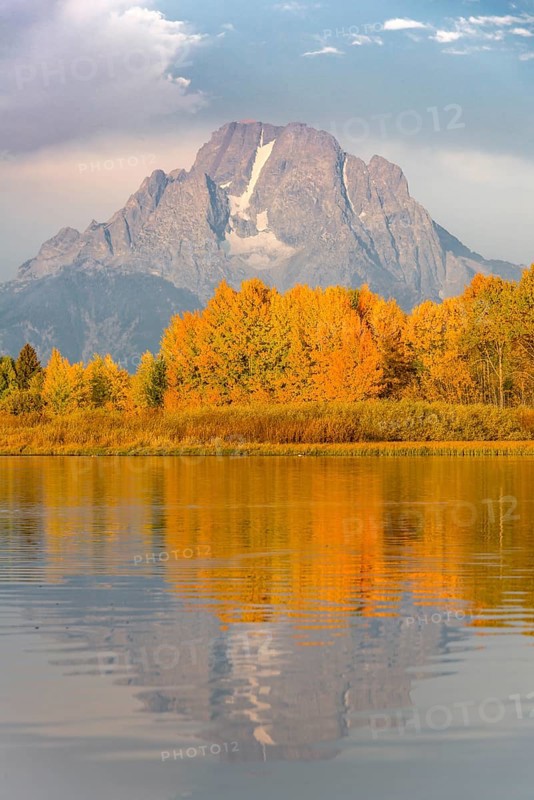 Mount Moran reflected in Snake River