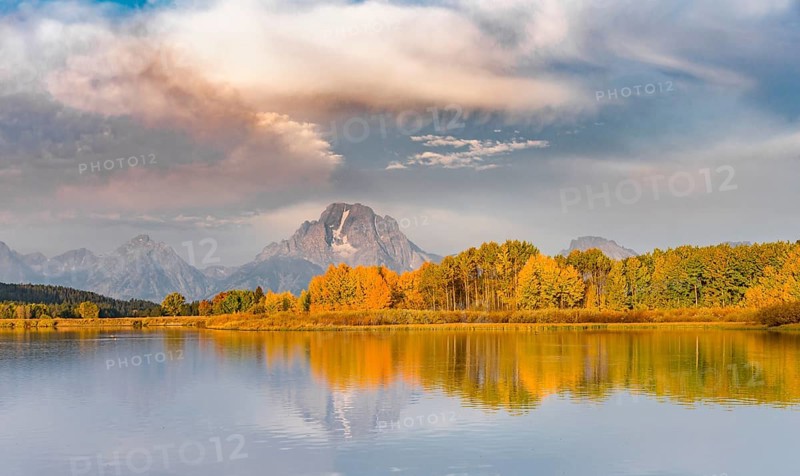 Mount Moran reflected in Snake River