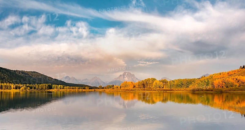 Mount Moran reflected in Snake River
