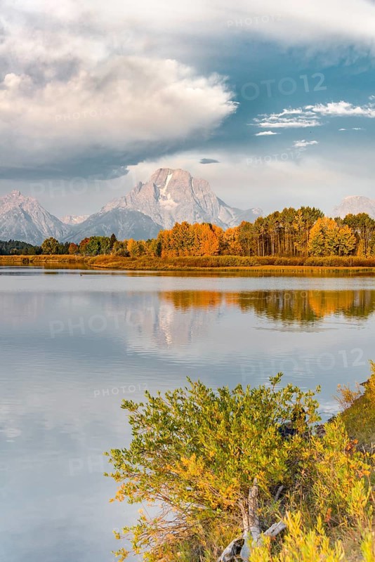 Mount Moran reflected in Snake River