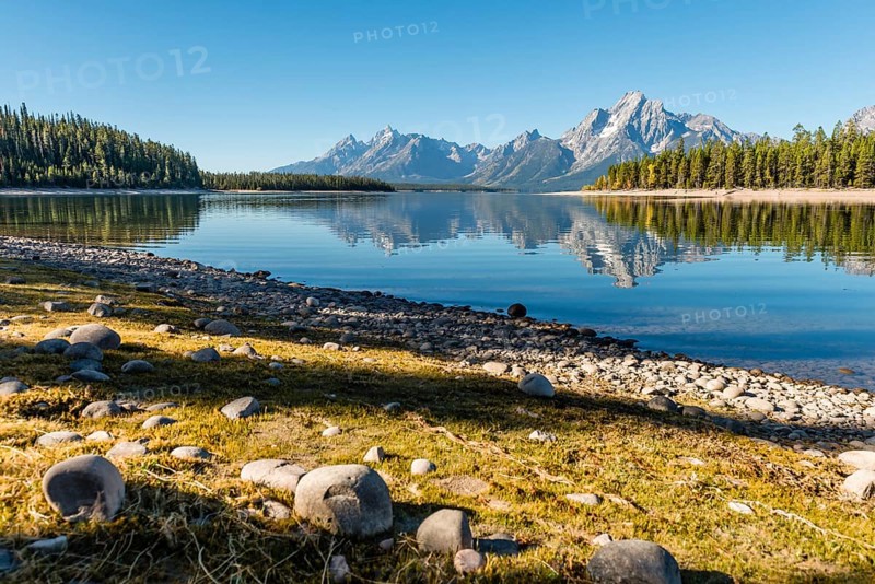 Mountains reflected in a lake