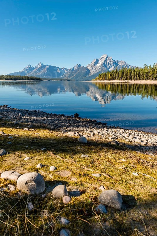 Mountains reflected in a lake