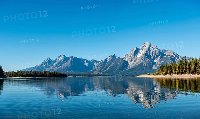 Mountains reflected in a lake