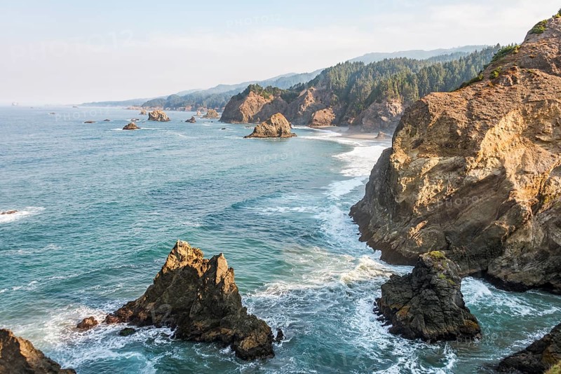 Coastal landscape with rugged rocks