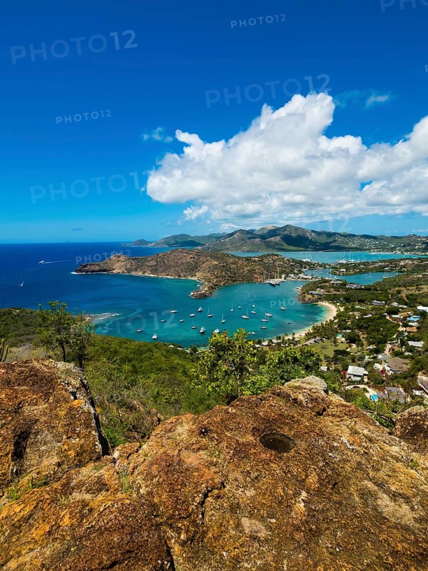 View from Shirley Heights to English Harbour and Windward Bay