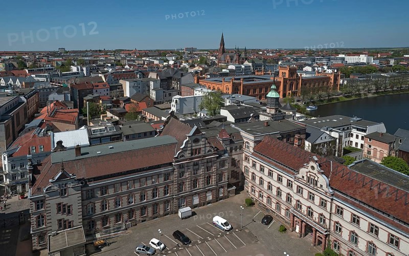 View from Schwerin Cathedral onto the city with Paul Church