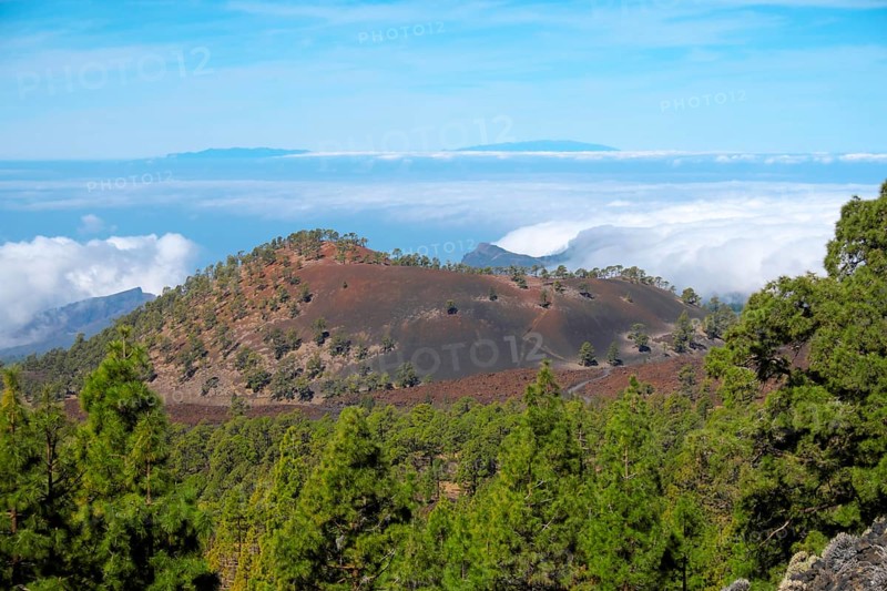 View from Mirador de Chio on volcanic landscape