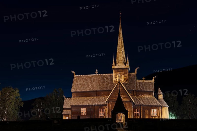 Illuminated Stave Church Lom