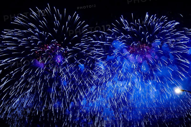 Fireworks in blue