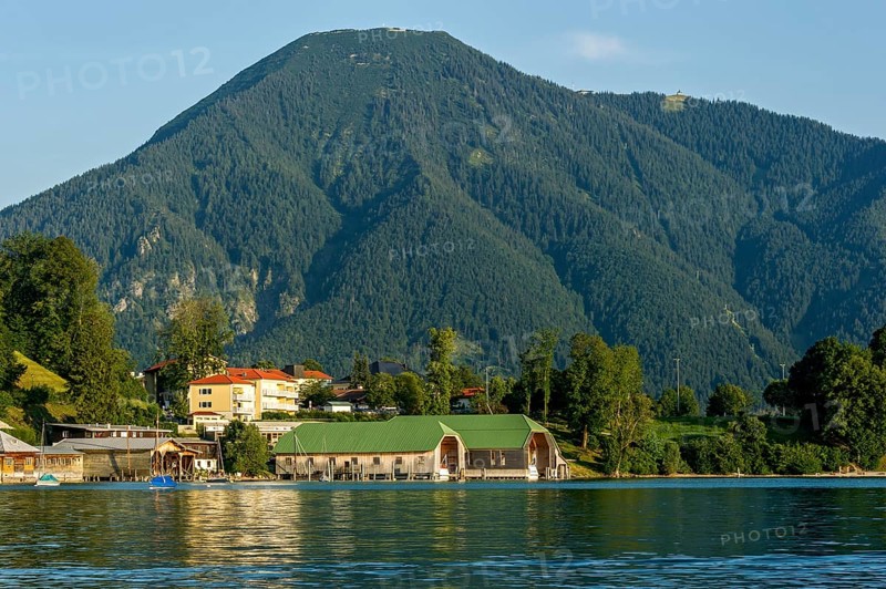 Tegernsee with boathouses