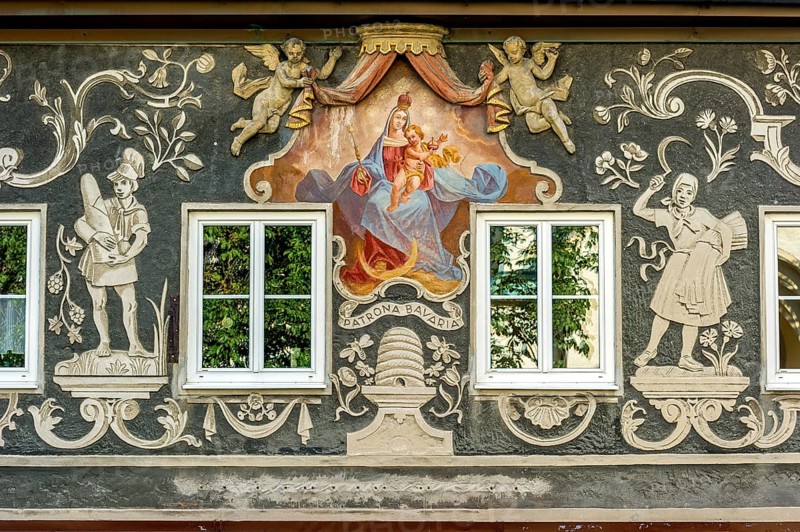 Former Pastry with mural painting of the Patrona Bavaria