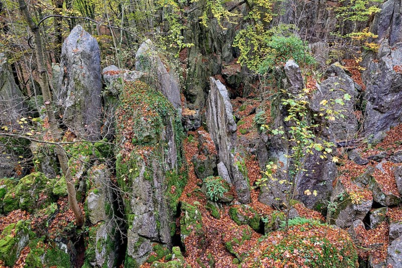 View over the rugged rocky landscape