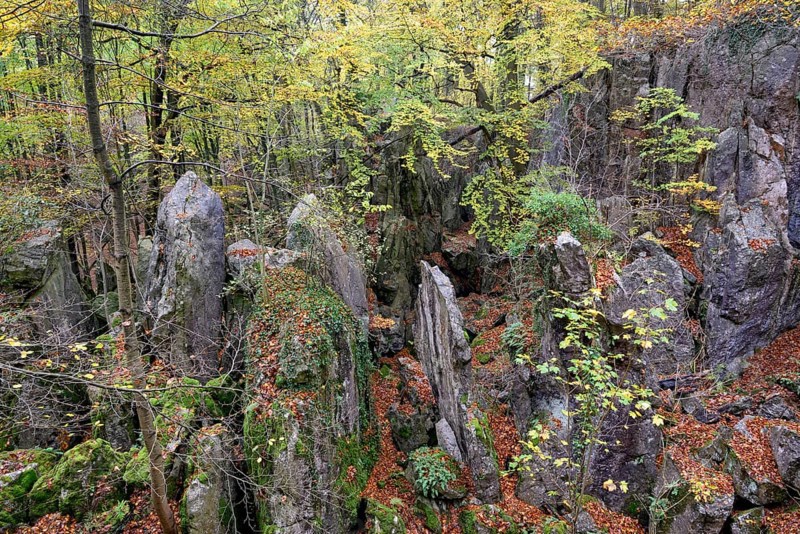 View over the rugged rocky landscape