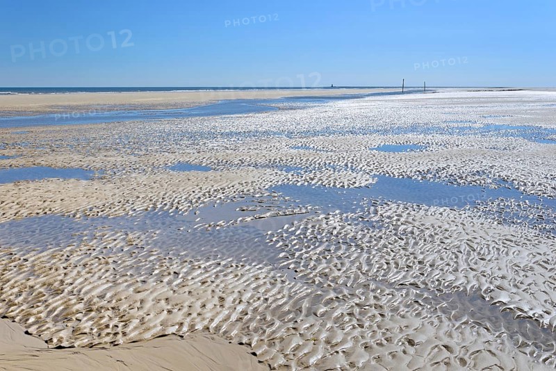 Sandy beach at draining water