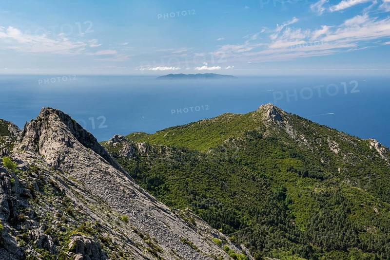View towards Monte Giove from Mount Capanne