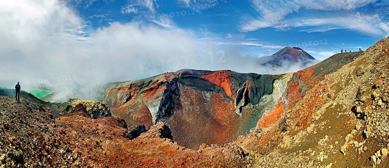Panoramic view of Red Crater and volcanio Mount Ngauruhoe