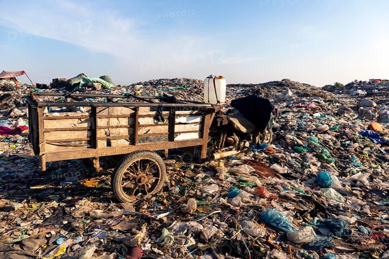 Garbage dump with plastic garbage