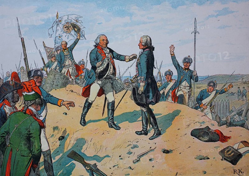 Friedrich Wilhelm II. hugs the crown prince