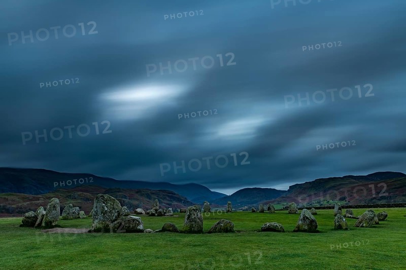 Stone Circle with Dark Cloud Sky