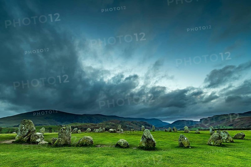 Stone circle with dramatic clouds