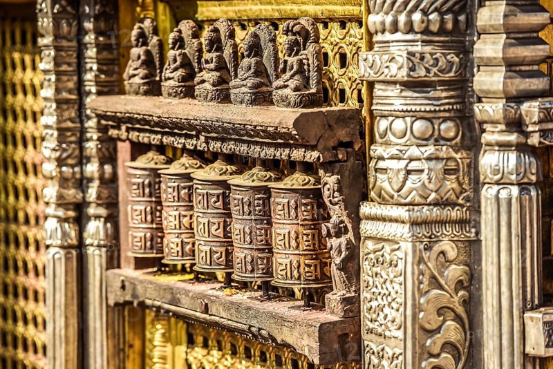 Buddhist prayer wheels