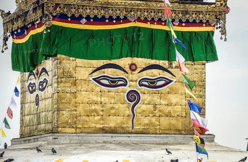 The eyes of Buddha on Stupa