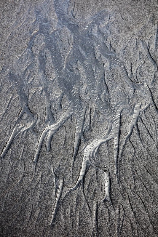 Structures in the Punalu'u black sand beach