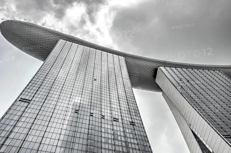 Futuristic Marina Bay Sands Hotel by architect Moshe Safdie
