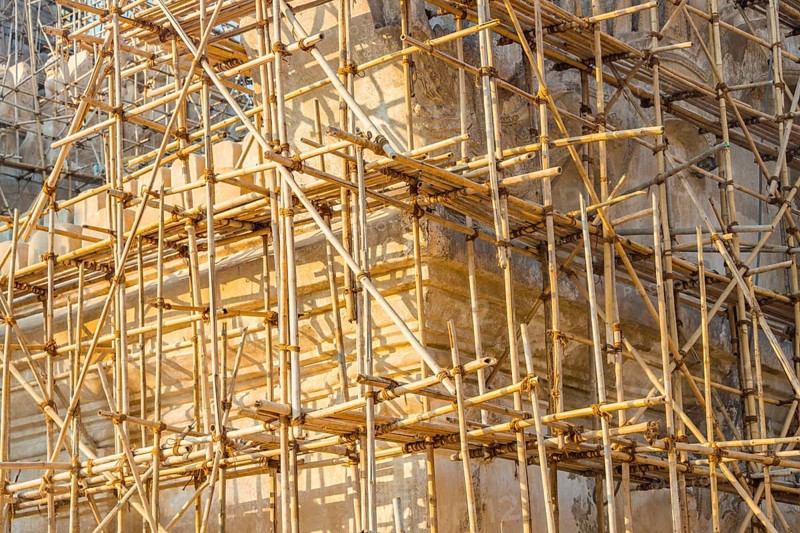 Bamboo scaffolding