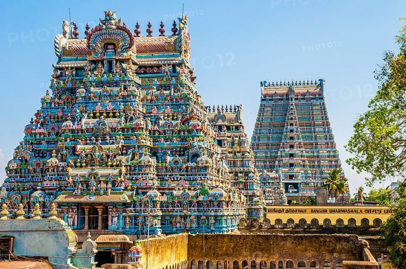 Colorful and ornate Hindu temples