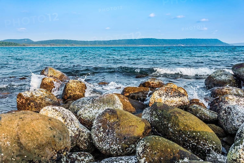 Rocky shoreline of Long Beach