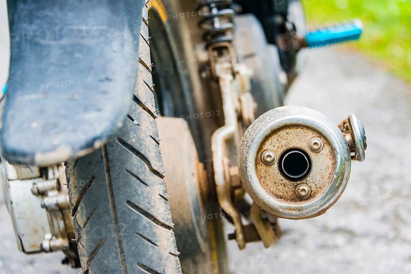 Exhaust and rear tire