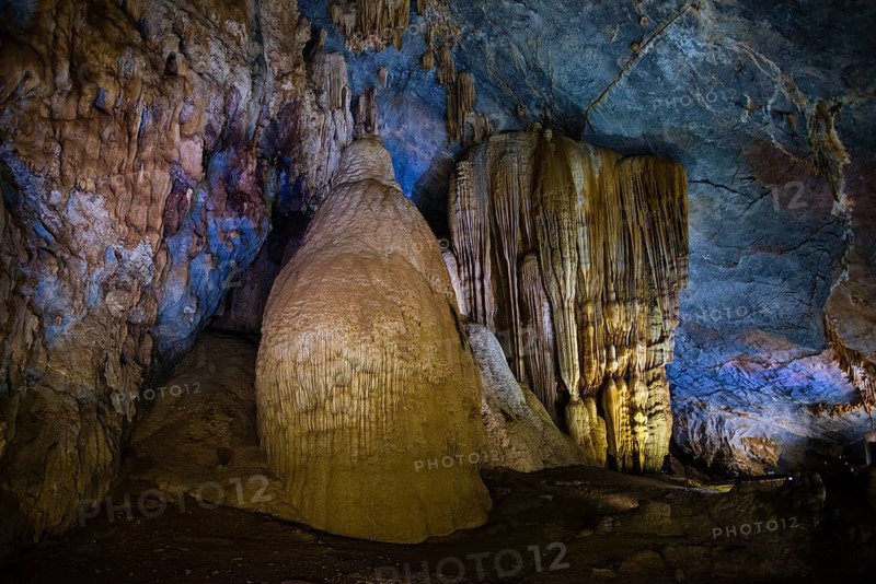 Illuminated cave