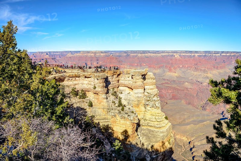 View to Mather Point with visitors