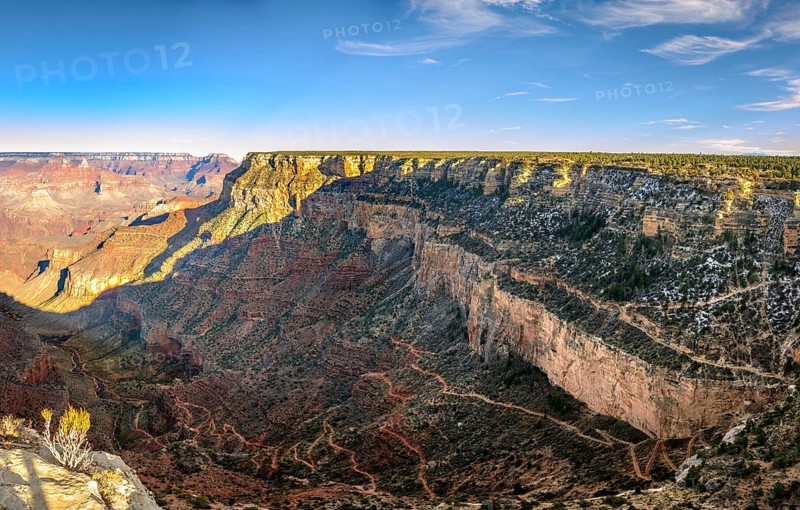Gorge of the Grand Canyon with Bright Angel Trail