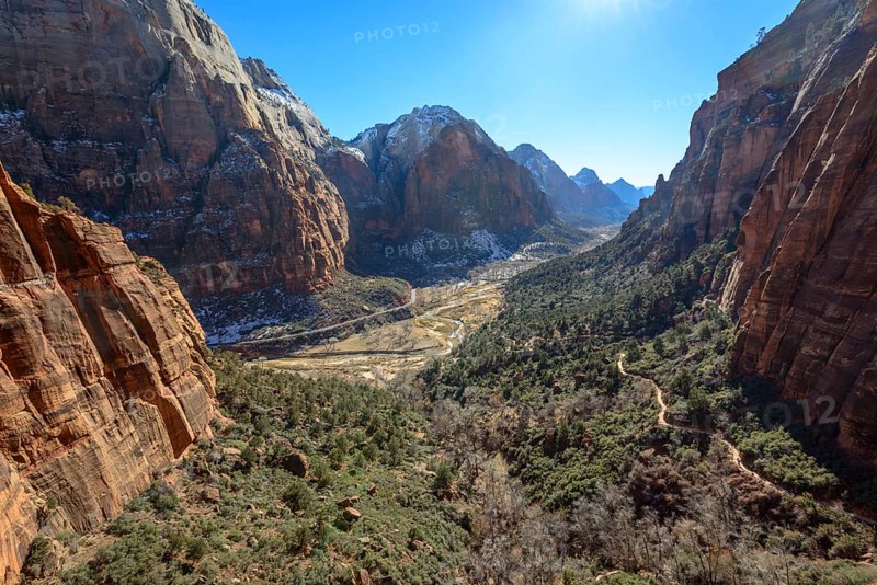 View from Angels Landing Trail to Zion Canyon