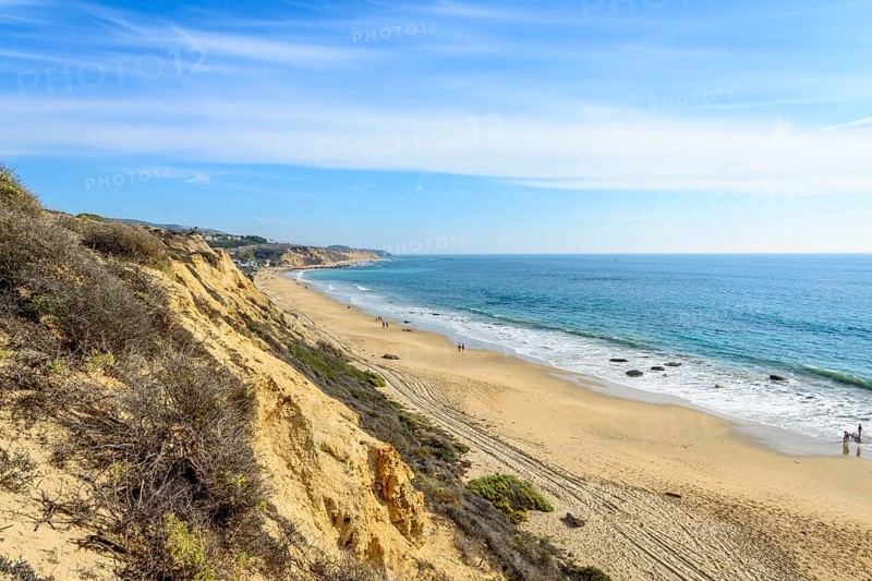 View of the sandy beach from Vista Point