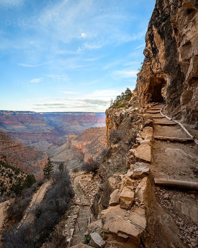 Bright Angel Trail at the gorge of the Grand Canyon
