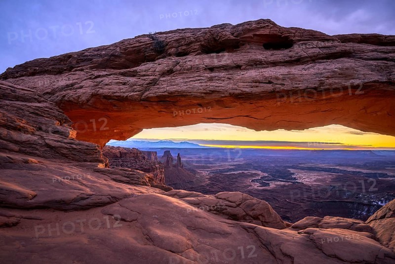 View through arch Mesa Arch at sunrise