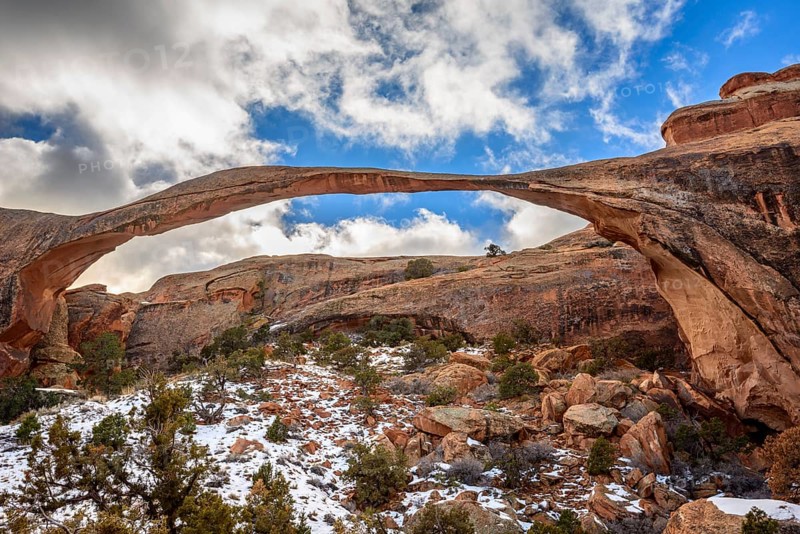 Landscape Arch with snow