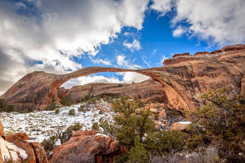 Landscape Arch with snow