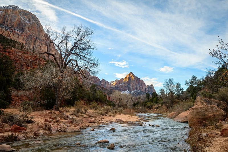 River Virgin River flows through Zion Canyon