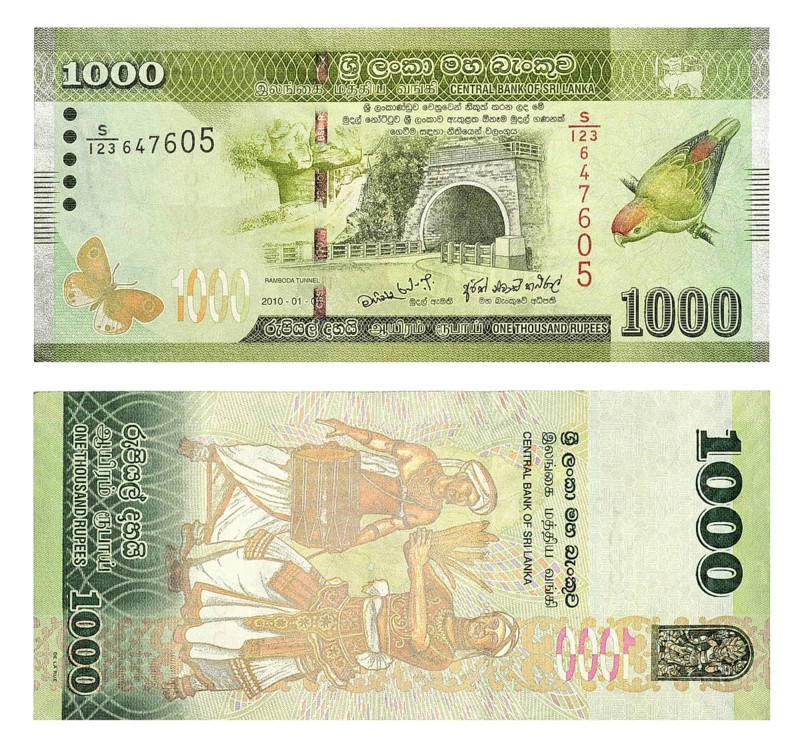 Banknotes 1000 Sri Lankan Rupees