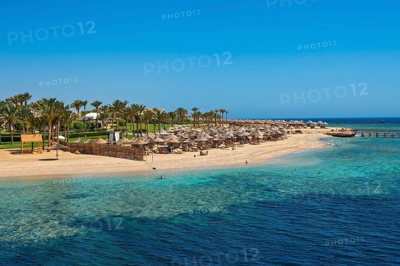 Beach with umbrellas