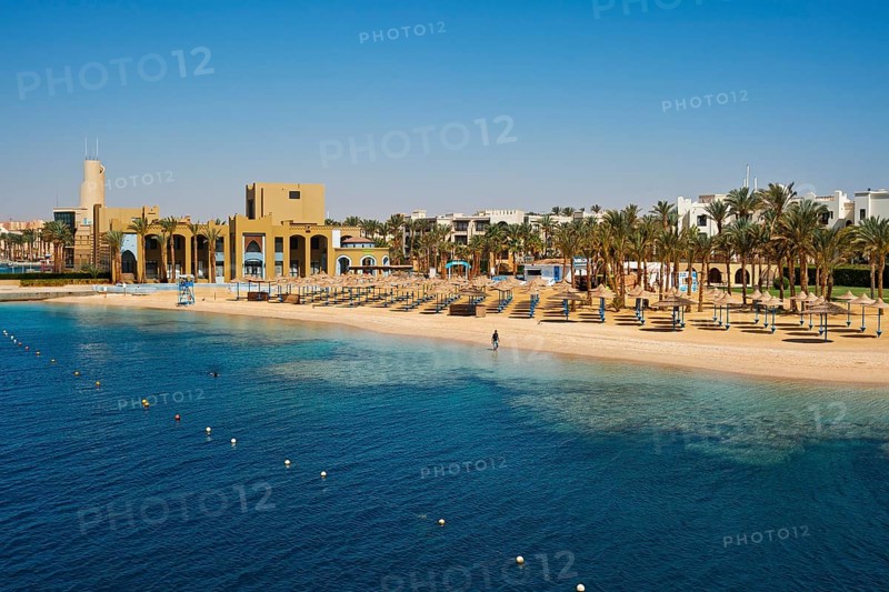 Beach with umbrellas
