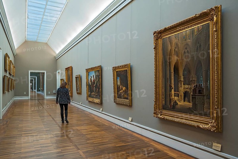 Exhibition room with paintings