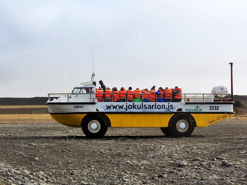 Tourists on amphibian vehicle