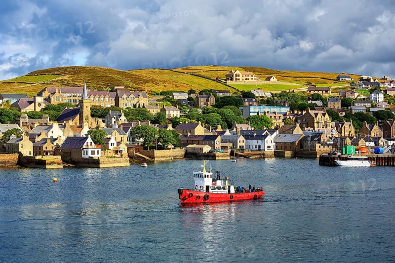 Boat off the seaport of Stromness